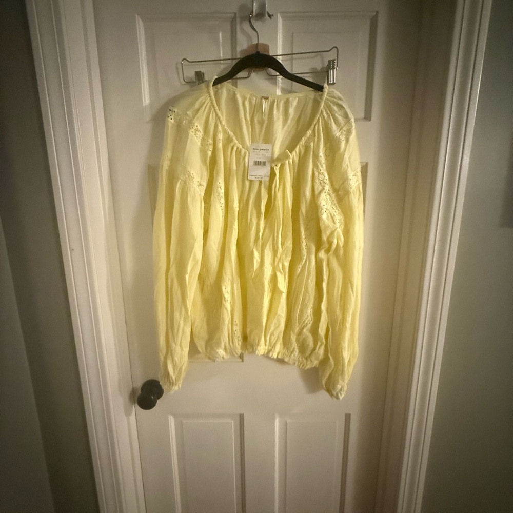 Free People Yellow Blouse
